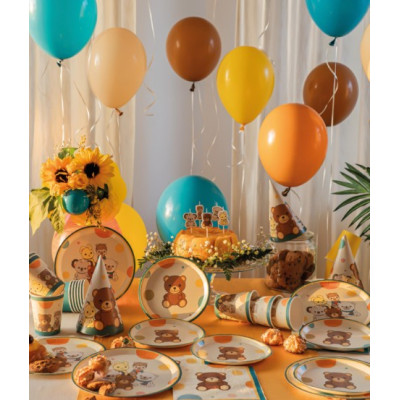 6 cappelli CAPPELLINI Orsetto Teddy Friends by THUN - coni in carta per feste BAMBINI e adulti