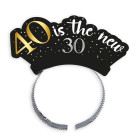4 Frontini CERCHIETTI in Carta 40 is the new 30 - gadget festa 40 anni - Nero e Oro