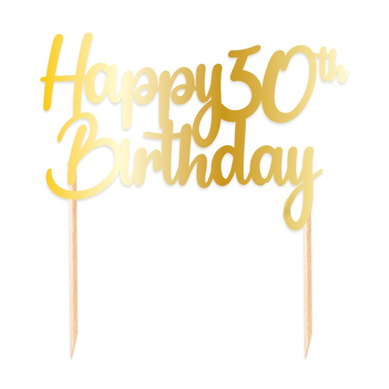 Cake Topper in carta scritta HAPPY 50th BIRTHDAY oro decorazione torte dolci 19x20cm