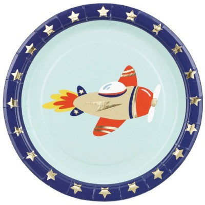 Coordinato tavola AEROPLANO feste bambini piatti cover bicchieri tovaglioli
