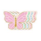 12 Tovaglioli in carta a forma di FARFALLA colori assortiti - 16x12cm