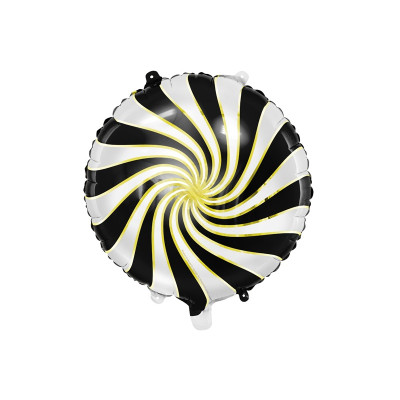 Pallone PALLONCINO CANDY Bianco nero oro - gonfiabile ad aria o elio 45CM