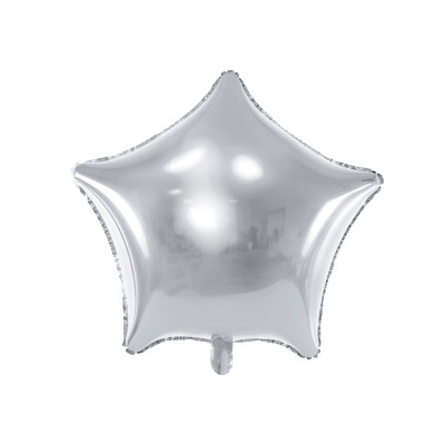 Pallone PALLONCINO STELLA ARGENTO 84 cm in foil Mylar - gonfiabile ad aria o elio