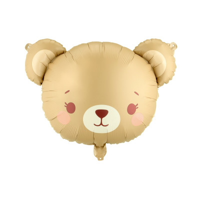 PALLONCINO pallone in foil Mylar viso ORSETTO beige scuro 73,5x52cm