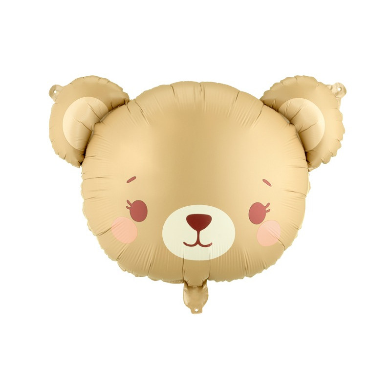 PALLONCINO pallone in foil Mylar viso ORSETTO beige scuro 73,5x52cm