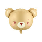 PALLONCINO pallone in foil Mylar viso ORSETTO beige scuro 73,5x52cm