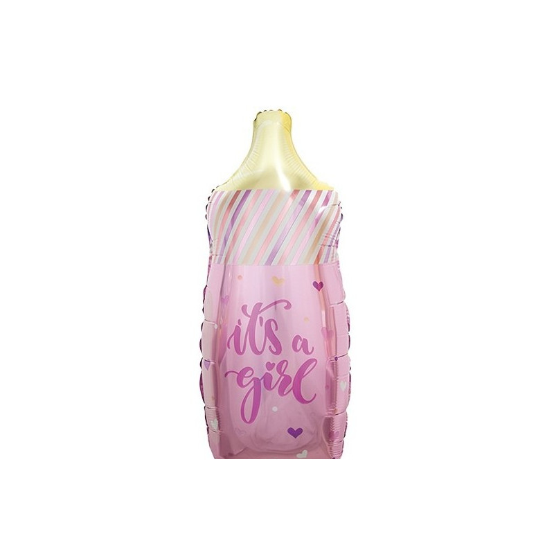 Pallone in foil MYLAR BIBERON rosa - addobbo feste, party, nascita 44x82 cm