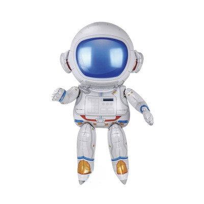 PALLONCINO in foil Mylar 3D a forma di ASTRONAUTA tuta Spazio Spaziale 75cm