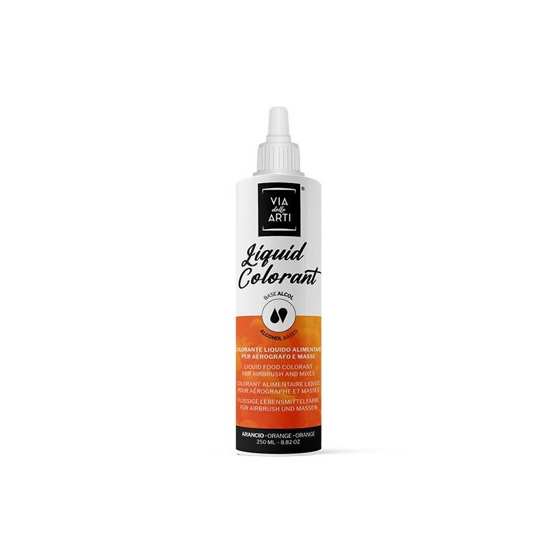 Colorante LIQUIDO alimentare per aerografo - ARANCIO - base alcol - 250ml SCADENZA 31/07/2026