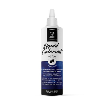 Colorante LIQUIDO alimentare per aerografo - BLU - base alcol - 250ml SCADENZA 31/07/2026