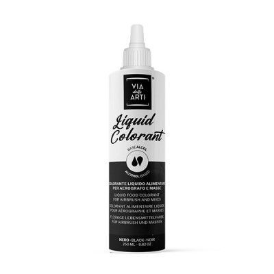 Colorante LIQUIDO alimentare per aerografo - NERO - base alcol - 250ml SCADENZA 31/07/2026