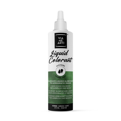Colorante LIQUIDO alimentare per aerografo - VERDE - base alcol - 250ml SCADENZA 31/07/2026