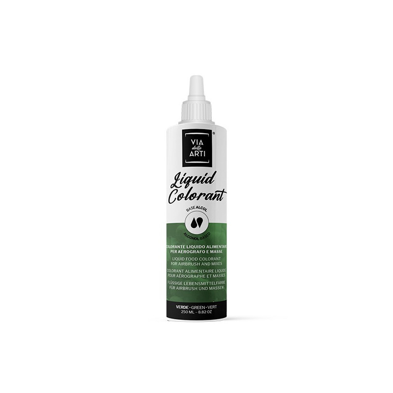 Colorante LIQUIDO alimentare per aerografo - VERDE - base alcol - 250ml SCADENZA 31/07/2026