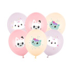 set 6 Palloncini GABBY'S DOLLHOUSE in LATTICE rosa lilla pesco 30 cm