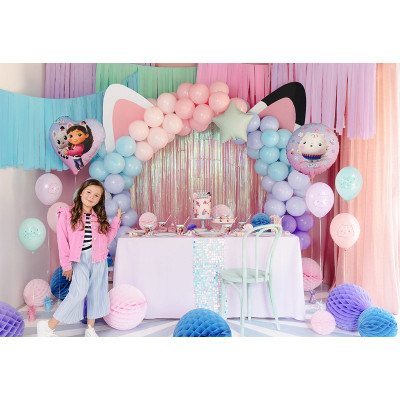 set 6 Palloncini GABBY'S DOLLHOUSE in LATTICE rosa lilla verde 27 cm