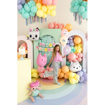 set 6 Palloncini GABBY'S DOLLHOUSE in LATTICE rosa lilla pesco 30 cm