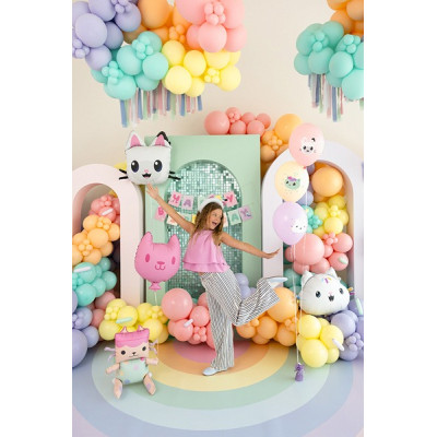 set 6 Palloncini GABBY'S DOLLHOUSE in LATTICE rosa lilla pesco 30 cm