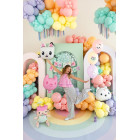 set 6 Palloncini GABBY'S DOLLHOUSE in LATTICE rosa lilla pesco 30 cm