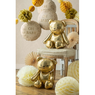 Pallone PALLONCINO orso ORSETTO oro - per party 43x53 cm