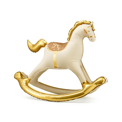 PALLONCINO pallone in foil Mylar a forma di CAVALLO A DONDOLO 118x104cm