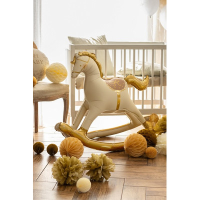 PALLONCINO pallone in foil Mylar a forma di CAVALLO A DONDOLO 118x104cm