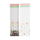 10x BUSTINE in plastica UOVA e FIORI- per alimenti con fondo rigido - 8x5xh28cm