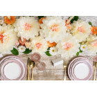 Set 5 Fiori in carta velina color crema 30/25/20cm decoro scenario sfondo parere