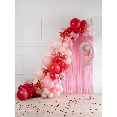 Set 5 Palloncino foil Mylar FIOCCO ROSSO - gonfiabile ad aria 25,5X25 cm