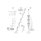 Supporto in plastica per palloncini per alloggiare 13 palloncini. Altezza 1,6mt