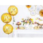 Palloncino foil mylar 70 ANNI colore ORO - gonfiabile ad aria o ad elio - 45 cm