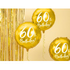 Palloncino foil mylar 60 ANNI colore ORO - gonfiabile ad aria o ad elio - 45 cm