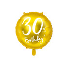 Palloncino foil mylar 30 ANNI colore ORO - gonfiabile ad aria o ad elio - 45 cm