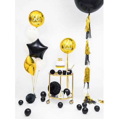 Palloncino foil mylar 30 ANNI colore ORO - gonfiabile ad aria o ad elio - 45 cm