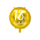 Palloncino foil mylar 18 ANNI colore ORO - gonfiabile ad aria o ad elio - 45 cm
