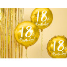 Palloncino foil mylar 18 ANNI colore ORO - gonfiabile ad aria o ad elio - 45 cm