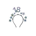 Cerchietto Frontino 18 Anni con stelle argento olografico e numero 18