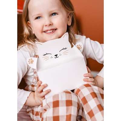 6 party box forma di GATTO - scatole porta merenda Happy Meal regalo fine festa