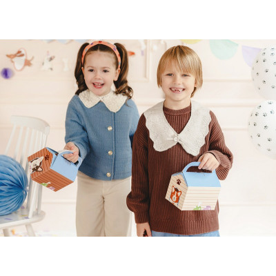 6 party box forma di CUCCIA cani - scatole porta merenda Happy Meal regalo fine festa