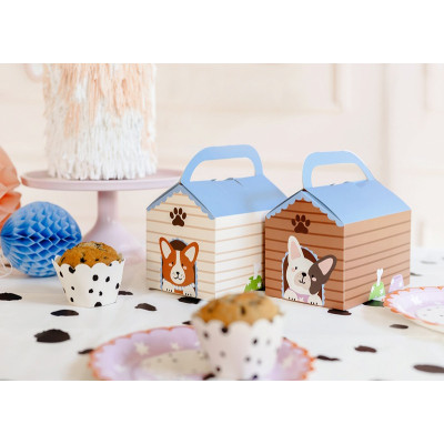 6 party box forma di CUCCIA cani - scatole porta merenda Happy Meal regalo fine festa