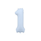 Pallone compleanno numero 1 AZZURRO NEBBIA opaco 86 cm gonfiabile ad elio o aria