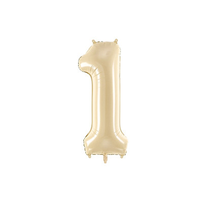 Pallone compleanno numero 1 BEIGE 72 cm gonfiabile ad elio o aria