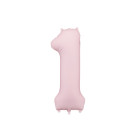Pallone compleanno numero 1 ROSA CHIARO opaco 86 cm gonfiabile ad elio o aria