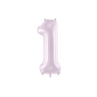 Pallone compleanno numero 1 VIOLA PASTELLO opaco 72 cm gonfiabile ad elio o aria
