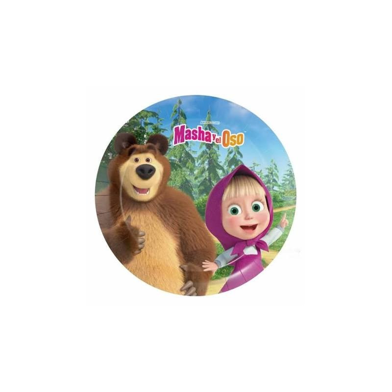 8 Piatti MASHA E ORSO cm 18 monouso