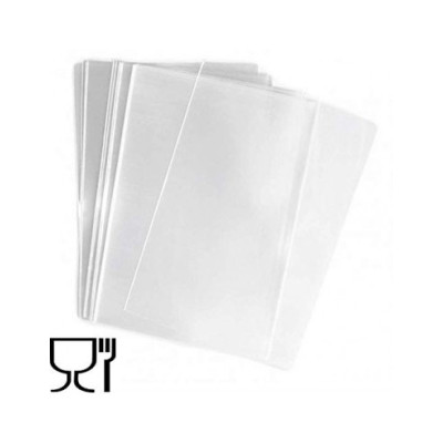 100 Buste neutre crystal cm 8x10 materiale per alimenti con chiusura adesiva