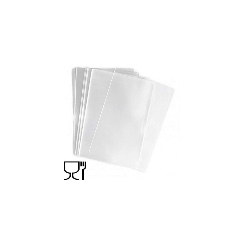 100 Buste neutre crystal cm 8x10 materiale per alimenti con chiusura adesiva