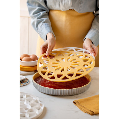 Griglia tagliapasta FLOWER tonda Ø28cm - per realizzare crostata, dolci torte
