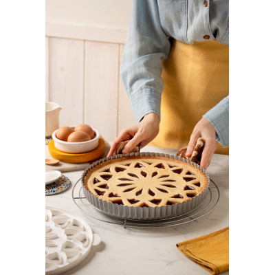 Griglia tagliapasta FLOWER tonda Ø28cm - per realizzare crostata, dolci torte