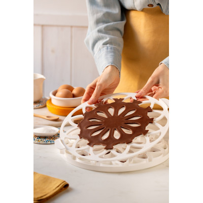 Griglia tagliapasta FLOWER tonda Ø28cm - per realizzare crostata, dolci torte