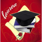 20 Tovaglioli in carta LAUREA Rossi con Tocco e Pergamena - 33x33cm